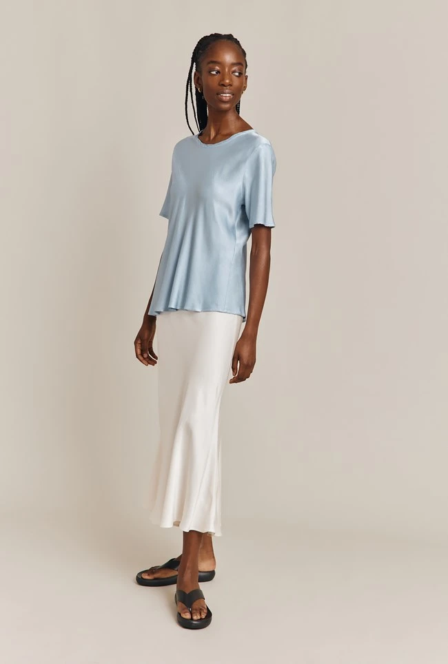 Luna Satin Slip Skirt Ivory 10 Luna Satin Slip Skirt Ivory - Image 8