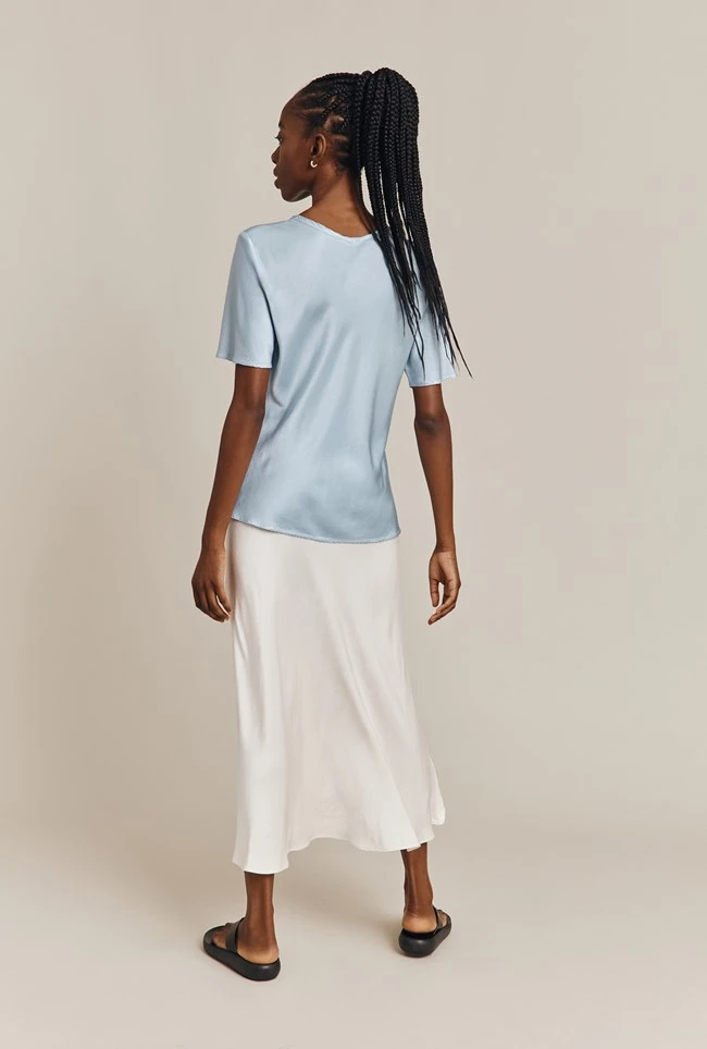 Luna Satin Slip Skirt Ivory 9 Luna Satin Slip Skirt Ivory - Image 7