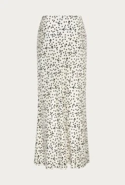 Emma Satin Slip Midi Skirt Cream Spot -Ghost Fashion Store S06G002 Z15 26474 650px 964px