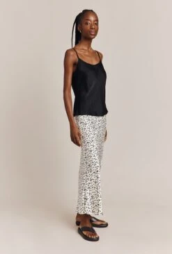 Emma Satin Slip Midi Skirt Cream Spot -Ghost Fashion Store S06G002 Z15 26995 650px 964px