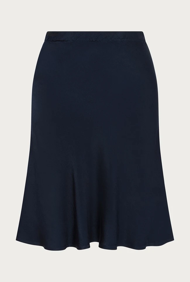 Arella Satin Slip Skirt Navy 8 Arella Satin Slip Skirt Navy - Image 6