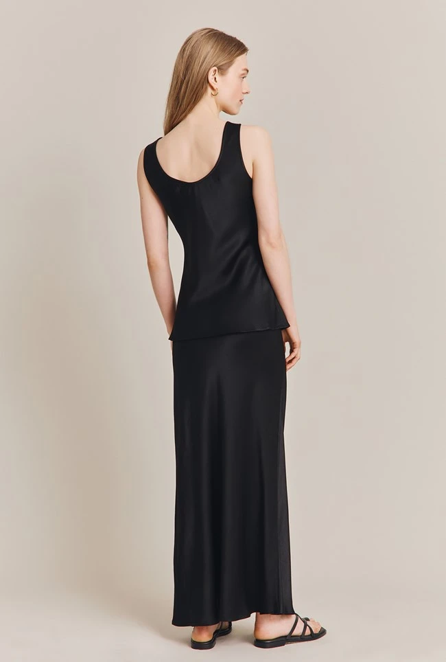 Emma Satin Midi Skirt Black 10 Emma Satin Midi Skirt Black - Image 8