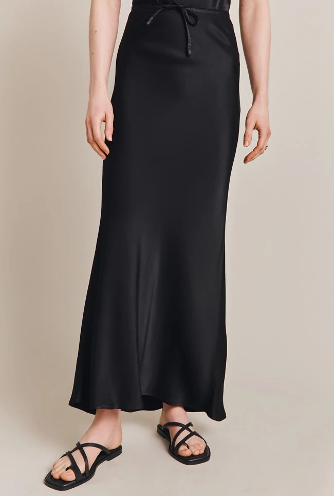 Emma Satin Midi Skirt Black 8 Emma Satin Midi Skirt Black - Image 6