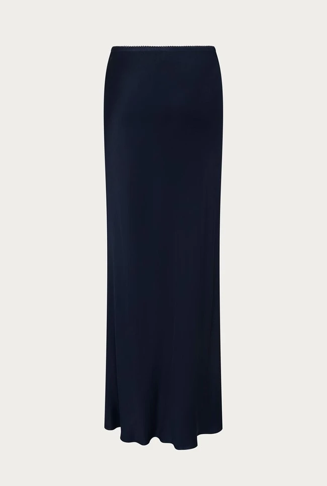 Emma Satin Midi Skirt Navy 8 Emma Satin Midi Skirt Navy - Image 6