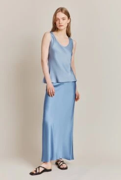 Emma Satin Midi Skirt Cornflower Blue 12 Emma Satin Midi Skirt Cornflower Blue -Ghost Fashion Store S06G004 K92 27843 650px 964px