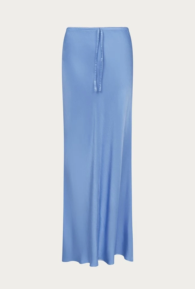 Emma Satin Midi Skirt Cornflower Blue 9 Emma Satin Midi Skirt Cornflower Blue - Image 7
