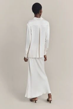 Emma Satin Midi Skirt Ivory -Ghost Fashion Store S06G004 M12 29800 650px 964px