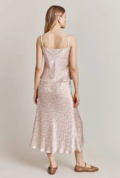 Darcy Satin Midi Skirt Cream Bubble -Ghost Fashion Store S06G006 Z57 28178 650px 964px