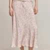 Darcy Satin Midi Skirt Cream Bubble