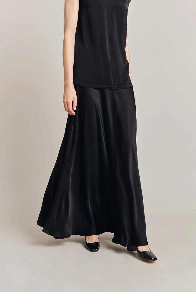 Adrianna Satin Maxi Skirt Black 5 Adrianna Satin Maxi Skirt Black - Image 3