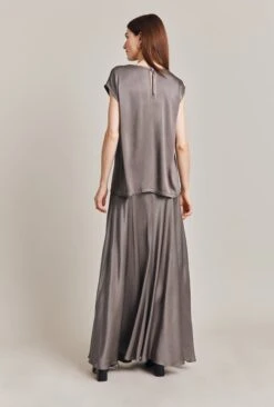 Adrianna Satin Maxi Skirt Grey -Ghost Fashion Store S06G008 B03 28507 650px 964px