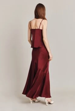 Eileen Satin Midi Skirt Claret -Ghost Fashion Store S07G004 G36 28930 650px 964px