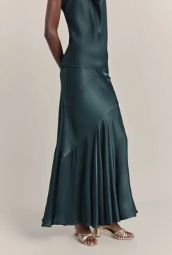 Eileen Satin Midi Skirt Cedar -Ghost Fashion Store S07G004 J21 29897 650px 964px