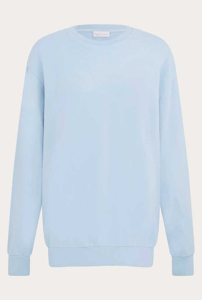 Organic Longline Sweatshirt Pale Blue 8 Organic Longline Sweatshirt Pale Blue - Image 6