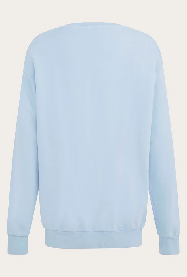 Organic Longline Sweatshirt Pale Blue 9 Organic Longline Sweatshirt Pale Blue - Image 7