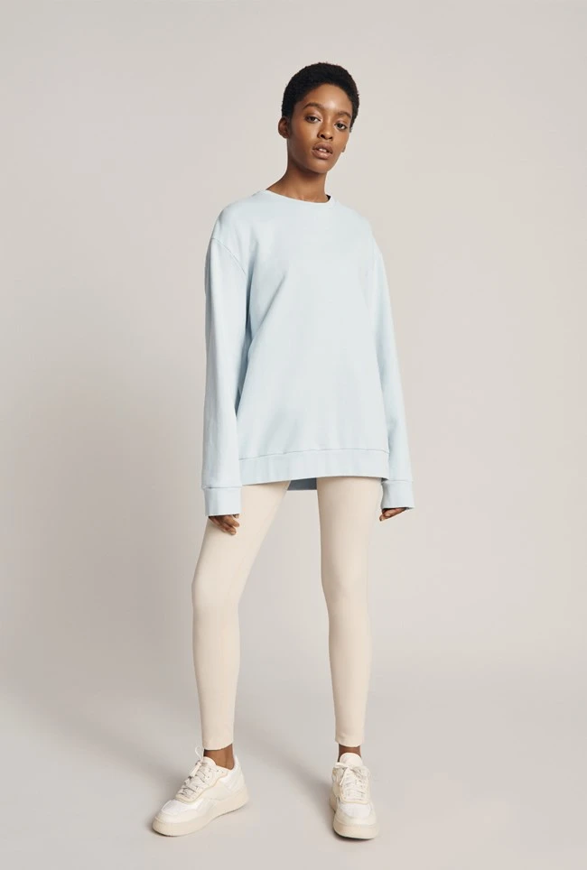 Organic Longline Sweatshirt Pale Blue 5 Organic Longline Sweatshirt Pale Blue - Image 3