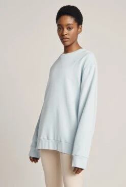 Organic Longline Sweatshirt Pale Blue 12 Organic Longline Sweatshirt Pale Blue -Ghost Fashion Store V02G007 K80 22757 650px 964px