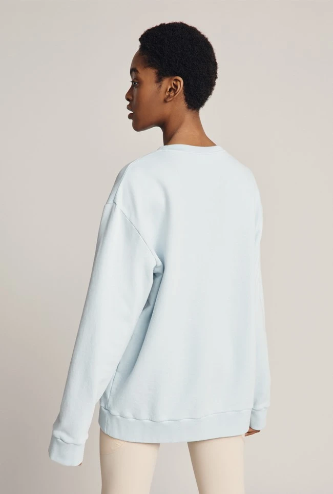 Organic Longline Sweatshirt Pale Blue 7 Organic Longline Sweatshirt Pale Blue - Image 5