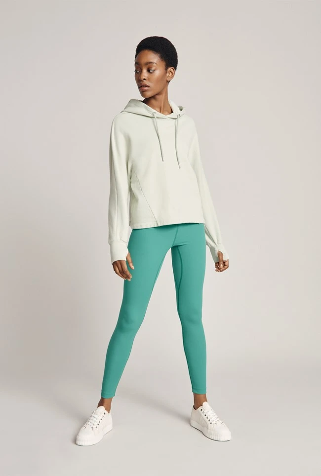 Cropped Organic Hoodie Mint Green 4 Cropped Organic Hoodie Mint Green - Image 2