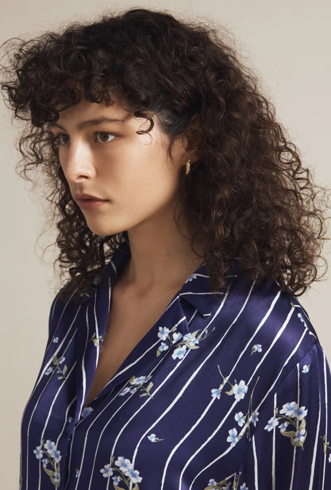 Lara Satin PJ Set Stripe Floral 4 Lara Satin PJ Set Stripe Floral - Image 2