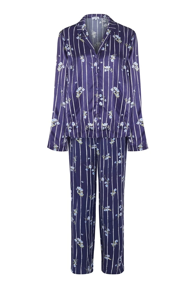 Lara Satin PJ Set Stripe Floral 7 Lara Satin PJ Set Stripe Floral - Image 5