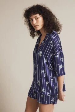 Lucy Satin PJ Set Stripe Floral