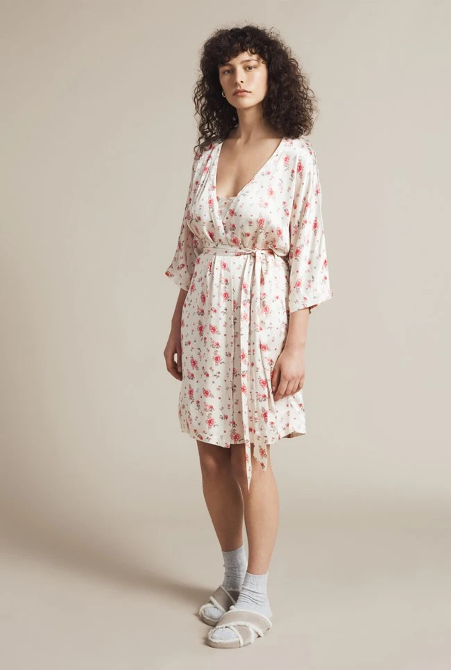 Alexa Satin Robe Vintage Rose 3 Alexa Satin Robe Vintage Rose